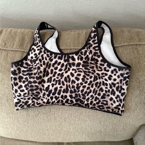 Vince Camuto Brown and Black Leopard Sports Bra